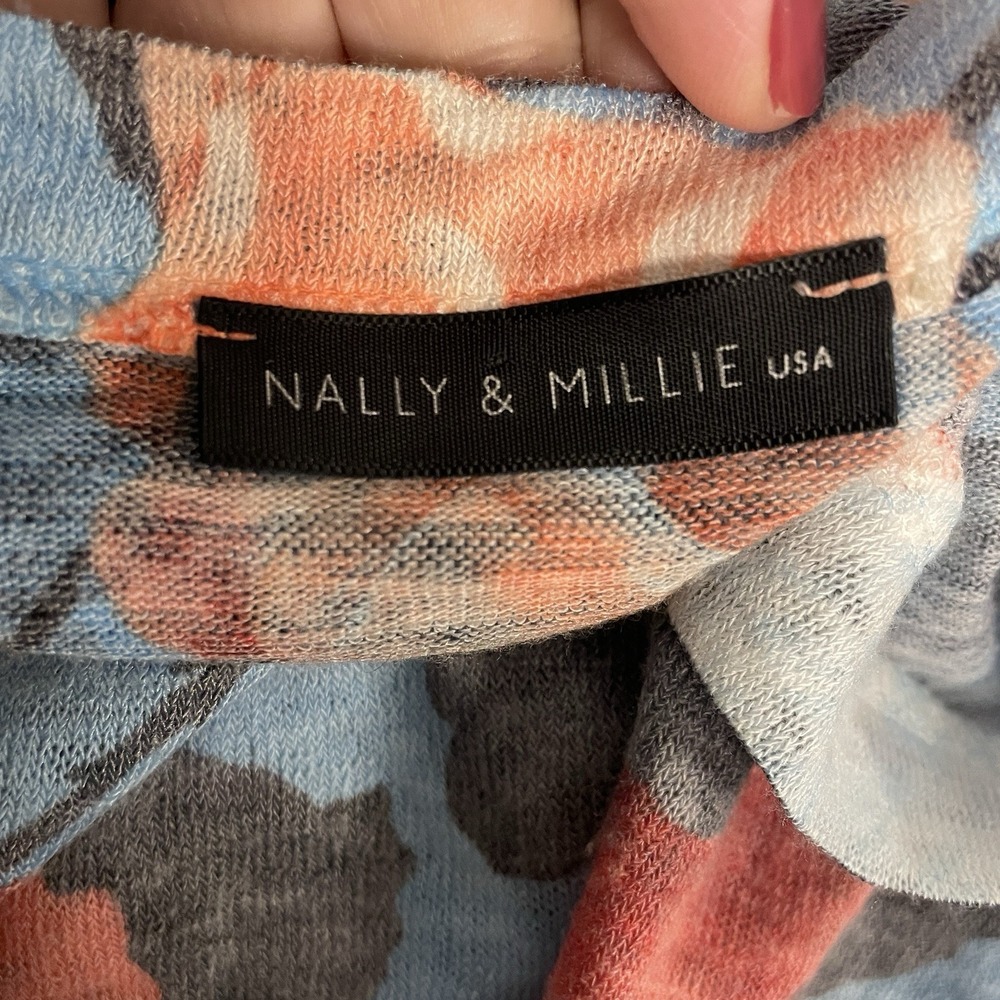 Nally Millie Floral Rose Top‎ Women S Blue Pink Boho Cottagecore Fall - Picture 4 of 5